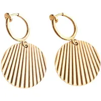 Charme Bijoux Klem oorbellen - goudkleurig - ribbel - munt- geen gaatje-