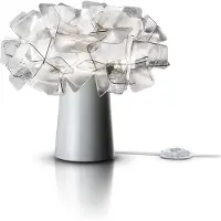 Slamp Design Tafellamp Clizia, alu / grijs / zink, Woon-/ Eetkamer, Kunststof, Design, tafellamp