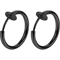 Charme Bijoux Oorringen- zwart- fake-geen gaatje-18 mm-
