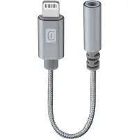 Cellularline Adapter, 3,5 mm jack to lightning Apple, grijs