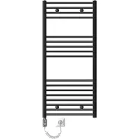 LuxeBath Badkamerradiator elektrisch met verwarmingselement 900W 600x1200 mm antraciet recht met zijaansluiting