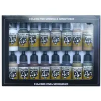 Vallejo 71191 Modelspoor mengkleur Wit, Marine-grijs (mat), Donkergroen, Zand, Bruin, Zeegrijs licht (mat), Zwart, Aluminium, Roest, Huidkleur, Goud-geel,