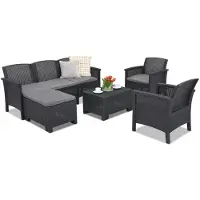 BICA Venezia Relax Corner 6 antraciet technorattan loungemeubelset