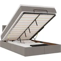 vidaXL Ottoman bed met matras 120x200cm stof taupe