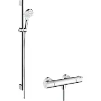 Hansgrohe Crometta doucheset met thermostaat en glijstang 90cm chroom