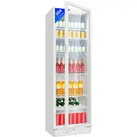 Bomann KSG 7351 – Glasdeur koelkast – Horeca Koelkast – 194,5 cm hoog – 347 Liter – drankkoelkast – wit – Energieklasse D