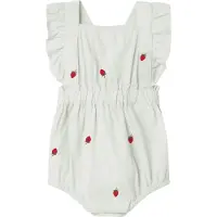 Name it BABY romper NBFDERILLA wit/rood Meisjes Katoen Ronde hals Logo - maat 62