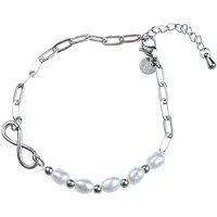 Go Dutch Label Day&Eve Armband Infinity Pearl | Zilver