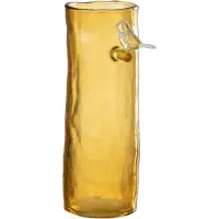 J-Line 42490 Vaas Lang Vogel Glas Oker Small - 13,5 x 9,5 x 27 cm