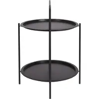 Pro Garden Bijzettafel tuin | | 2 lagen (Ø 50 x 66 cm, Donkergrijs)