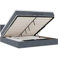vidaXL Ottoman bed met matras 200x200 cm fluweel donkergrijs