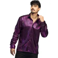 Boland Shirt Funky Disco Heren Paars Maat 50/52