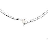 Trendjuwelier huiscollectie 1326621 Zilveren Ketting Tussenstuk Parel 4,0 mm 42 + 3 cm