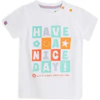 4PRESIDENT T-shirt wit Meisjes Stretchkatoen Ronde hals Printopdruk - maat 98