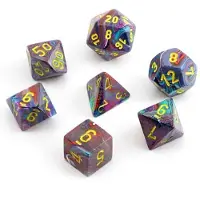 Chessex Feestelijk Mozaïek/gele Polydice Dobbelsteenset (7 stuks)