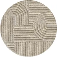 Muratap Japandi art rond vloerkleed boho scandinavisch laagpolig effen - 80 cm rond