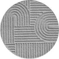 Muratap Japandi art rond vloerkleed boho scandinavisch laagpolig effen - 80 cm rond