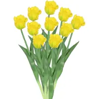 Countryfield Kunstbloemen boekt tulp Parkiet - 10x - geel - real touch - levensecht - 40 cm