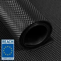 Ivol Rubber loper / rubbermat op rol - Piramide motief zwart - 3 mm - Breedte 100 cm - Per strekkende meter