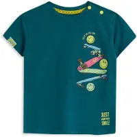4PRESIDENT T-shirt blauw Jongens Stretchkatoen Ronde hals Printopdruk - maat 116