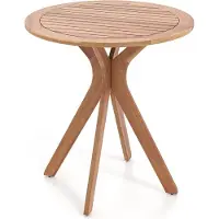 Costway Tuintafel, weerbestendig, ronde houten tafel, bijzettafel van eucalyptushout, balkontafel, bistrotafel voor tuin, balkon, terras, 70 x 70 x 76 cm