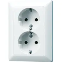 JUNG AS5020KIUWW Wandcontactdoos met randaarde Inzetstuk 2-voudig Alpine-wit 1 stuk(s)