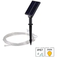 Lybardo - Solar Tuinverlichting - Lichtsnoer 5m - 7 Lichtfuncties - Extra Warmwit - Op Zonne Energie - Dag-nacht Sensor
