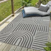 Muratap Berlin outdoor japandi - vloerkleed binnen en buiten laagpolig tapijt tuin- 80x200 cm