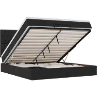 vidaXL Ottoman bed met matras en LED's 180x200cm stof zwart