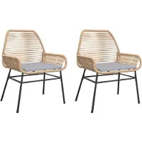 The Living Store Outdoor Meubilair - Tuinstoelen - Tuinstoelen 2 st met kussens poly rattan bruin - Lounge Stoelen - Patio Stoelen - Buitentools