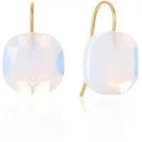 Cilla Jewels Luxe Oorbellen Dames - 925 Zilver, Gouden Afwerking, Melkwitte Zirkonia