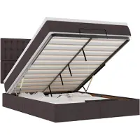 vidaXL Ottoman bed met matras 140x190cm stof donkerbruin