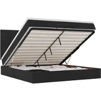 vidaXL Ottoman bed met matras en LED's 160x200cm stof zwart