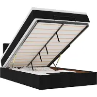 vidaXL Ottoman bed met matras en LED's 120x200 cm stof zwart