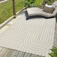 Muratap Berlin outdoor japandi - vloerkleed binnen en buiten laagpolig tapijt tuin- 80x200 cm