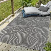 Muratap Berlin outdoor japandi - vloerkleed binnen en buiten laagpolig tapijt tuin- 60x110 cm