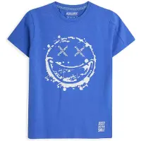 4PRESIDENT T-shirt blauw Jongens Stretchkatoen Ronde hals Printopdruk - maat 110