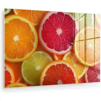 MuchoWow Glasschilderij 150x100 cm - Schilderij acrylglas - Fruit - Kleurrijk - Close up - Foto op glas - Muurdecoratie woonkamer - Wanddecoratie slaapkamer - Schilderijen