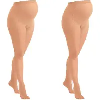 Mamsy - 2-Pack Comfortabele Sheer Zwangerschapspanty 20den - Naturel - L