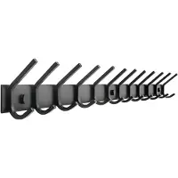 TOJ 24 Haaks Wandkapstok – 94cm - Muur / Wand Kapstok - Hangende Design Muurkapstok - Handdoekrek - RVS - Mat Zwart