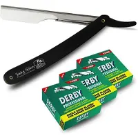 The Shave Factory Scheermes met 3 Pakjes Derby Blades, Kappersmes, TSF Value Pack, Barbiermes, Kappers Scheermes, Shaving Razor, Straight Razor