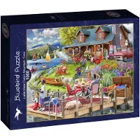 Bluebird Puzzle legpuzzel Lake View Cabin Mountain Time 1000 stukjes.