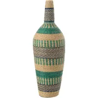 J-Line Vaas ninon strepen zeegras naturel/azuur/donker blauw