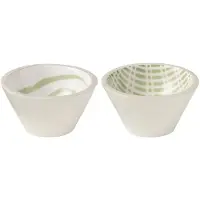 J-Line Kom mangohout groen/wit small assortiment van 2