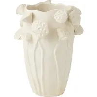 J-Line Vaas botanica lotus klei beige small
