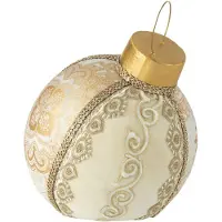J-Line Bal decoratief patroon polyfoam/textiel goud medium