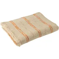 J-Line Plaid strepen linnen/katoen beige/roest