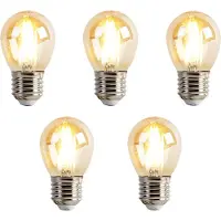 LUEDD Set van 5 E27 dimbare LED lampen P45 Goldline 3.5W 330lm 2100K