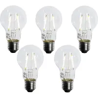 LUEDD Set van 5 E27 LED Lampen A60 Schemersensor 2.5W 250 lm 2700K