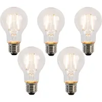 LUEDD Set van 5 E27 LED lamp filament A60 2W 210 lm 2200K